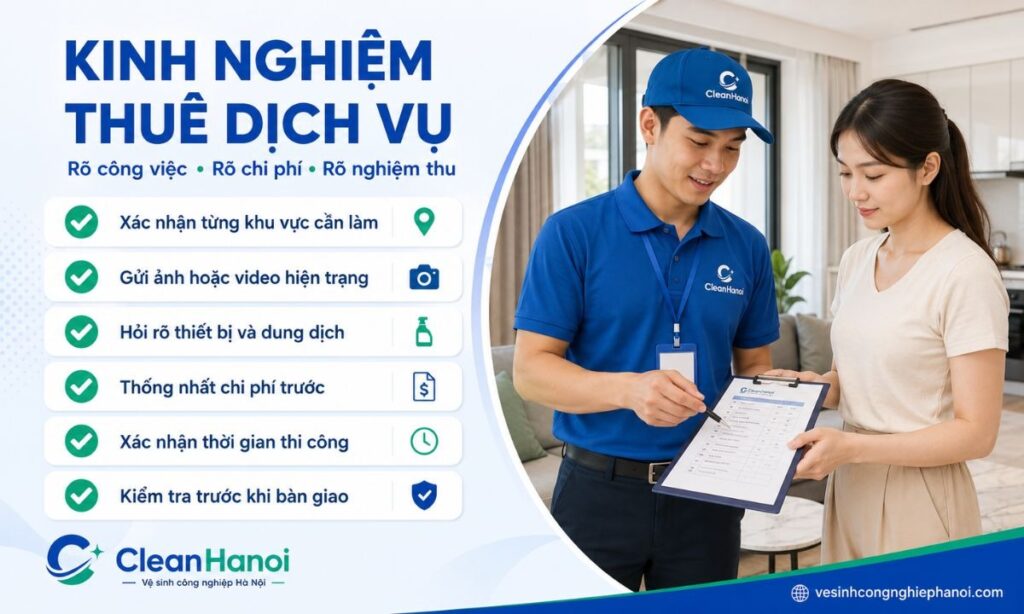 Tổng vệ sinh nhà cửa ở Hà Nội gồm những công việc gì? Kinh nghiệm thuê dịch vụ 4 Những lưu ý khi thuê dịch vụ tổng vệ sinh nhà cửa ở Hà Nội